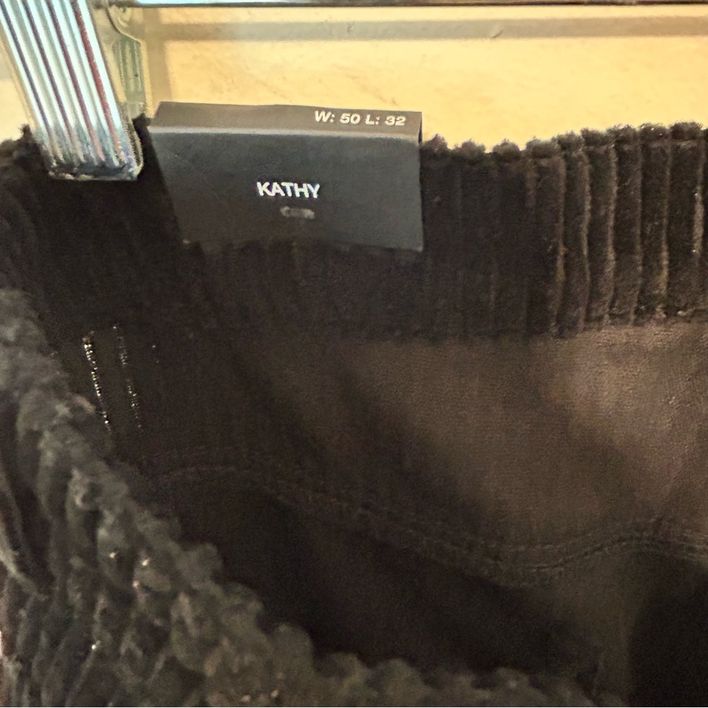 Vero Moda Curve Wide Leg Pants Sz.18  Black Wide Wale Corduroy Snaps Pockets NWT - Picture 11 of 15